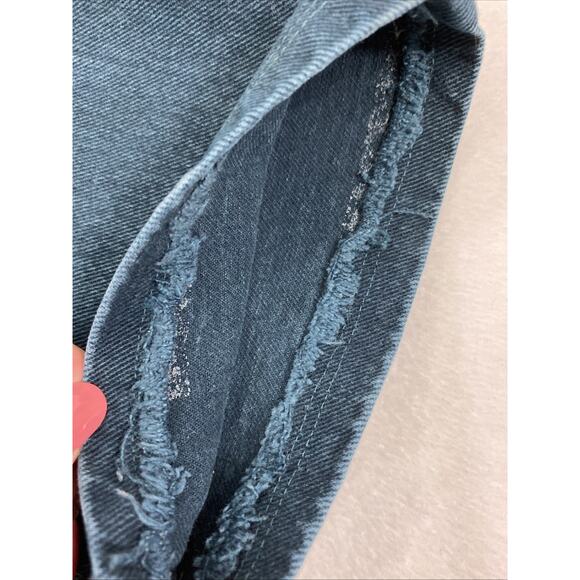 Vtg Levis 550 Jeans Women 32 x‎ 30 Dark Teal Blue Relaxed Altered Hem High Rise - Picture 7 of 13